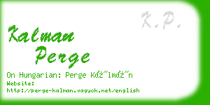 kalman perge business card